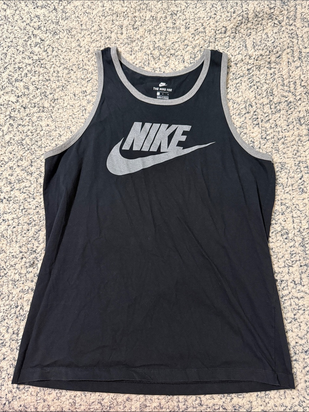 Nike Black Athletic Tank with Gray Swoosh